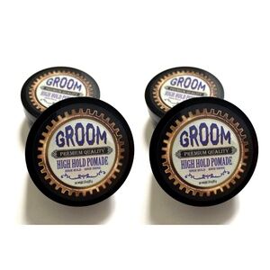 New 4pack GROOM High Hold Pomade High Hold High Shine 3oz Hair Styling